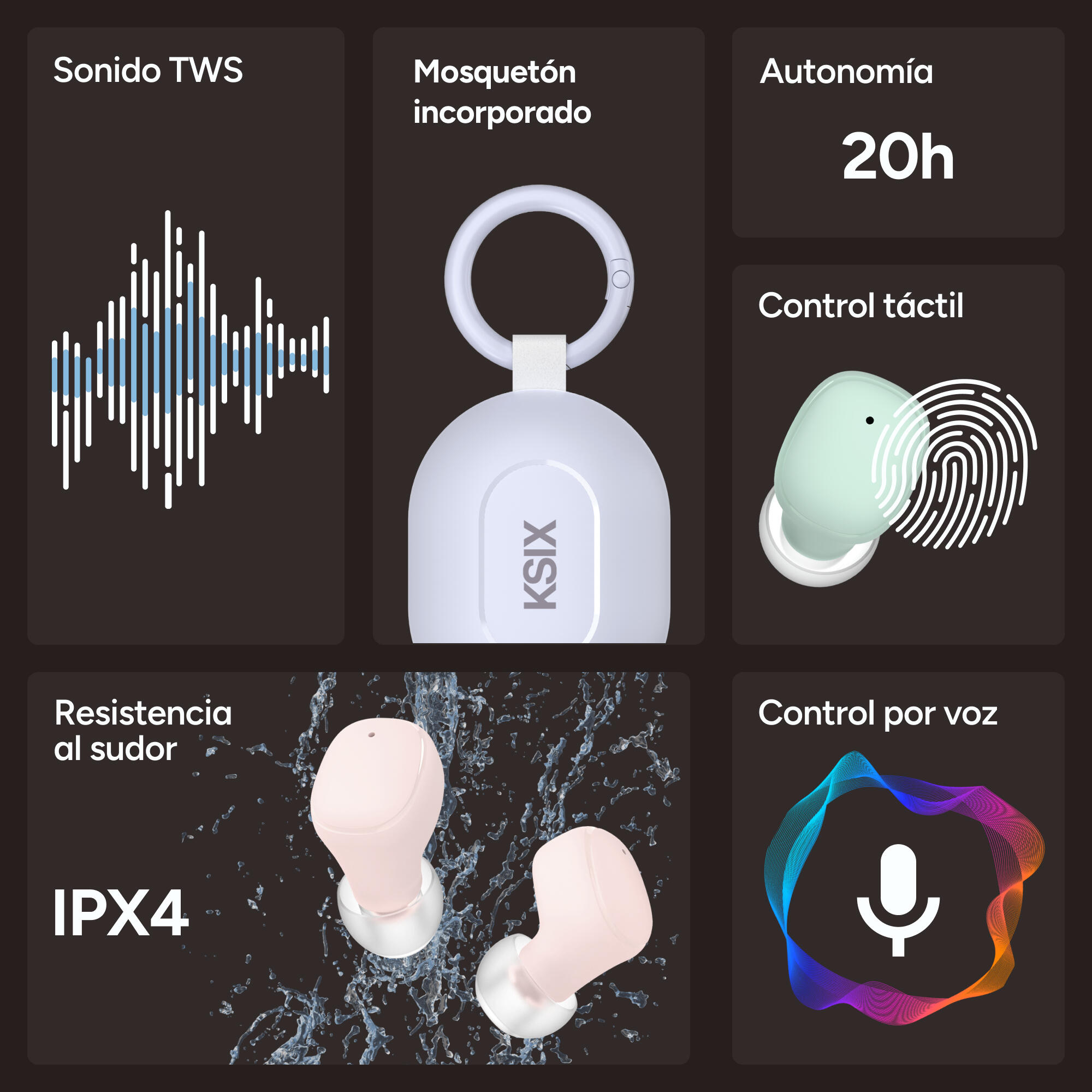 Fones de ouvido sem fio KSIX Neutron 2/8