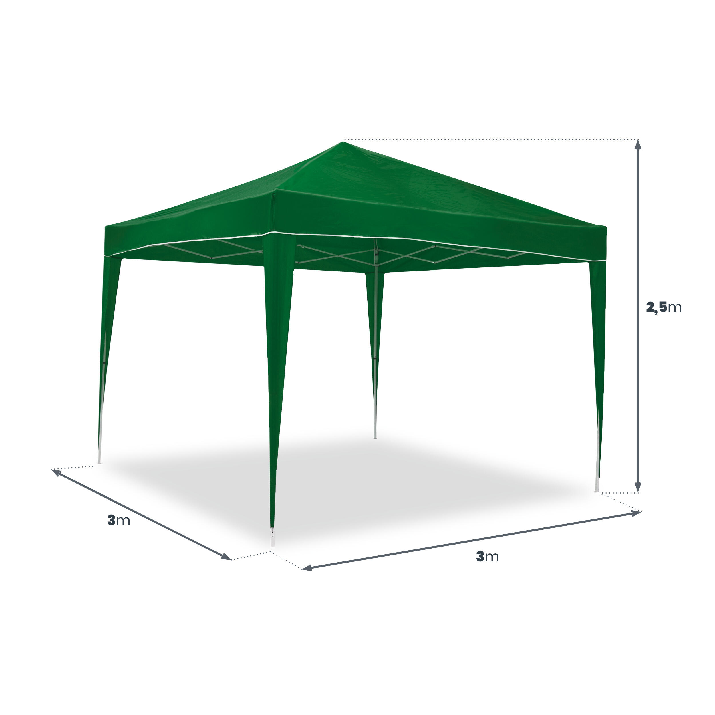 Tente pliable 3x3 m Classic Green - Imperméable - Vent 2/7