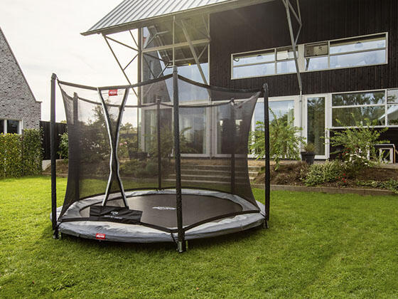 Trampolina + Siatka ochronna BERG Favorit Wkopana Okrągła 330 Antracytowa