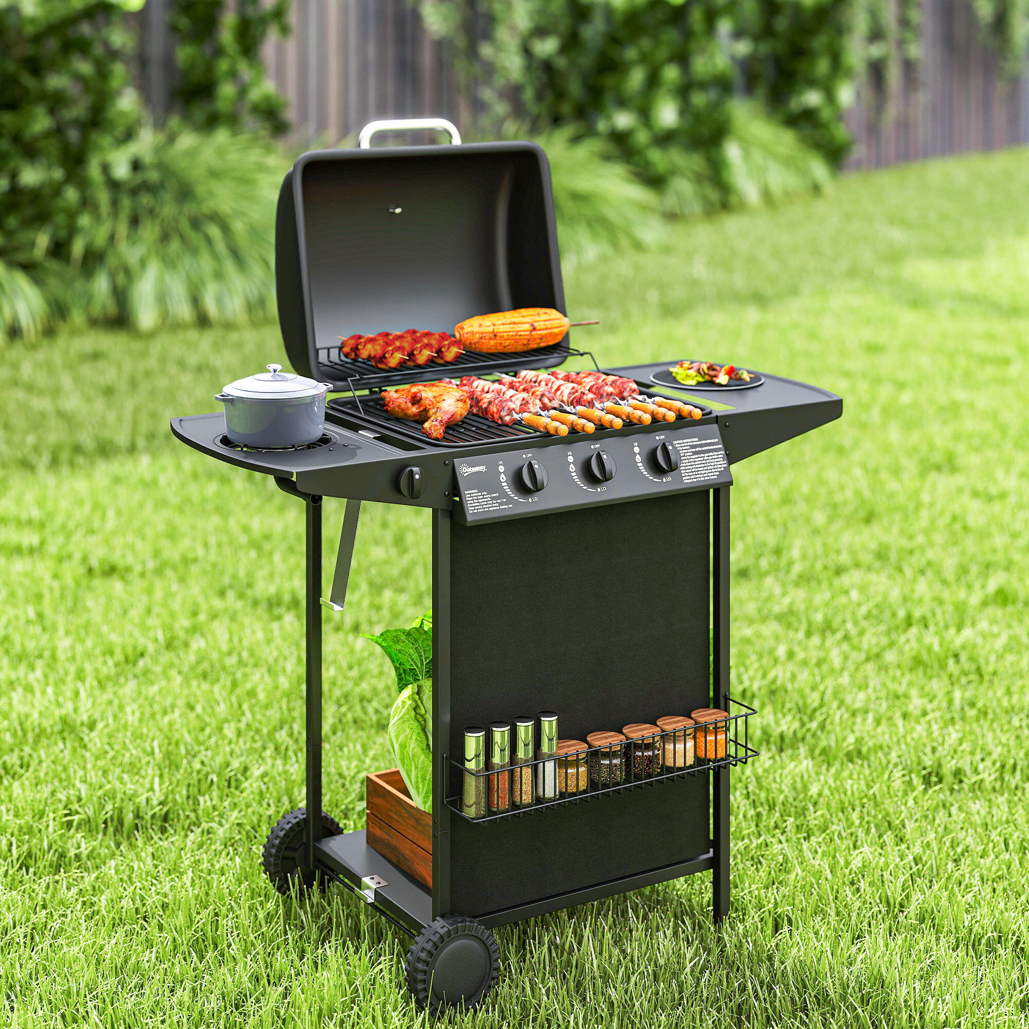 Barbecue a gás portátil preto 2/5