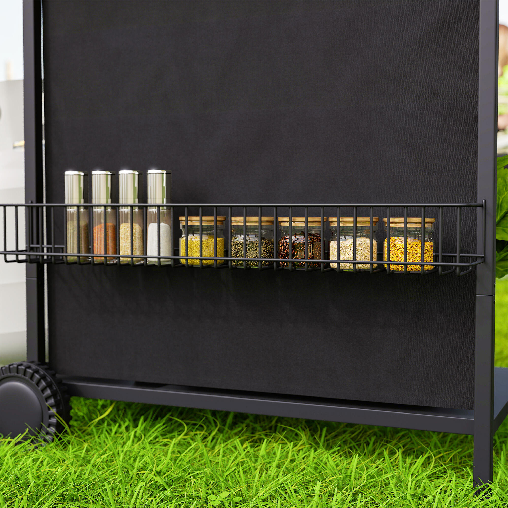 Barbecue a carvão 121x54x97 cm preto Outsunny 6/6
