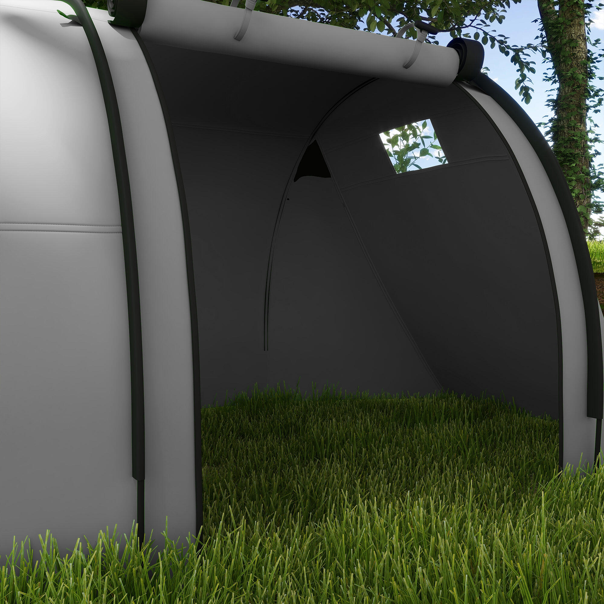 Tenda de campismo 470x220x150 cm cinzento Outsunny 4/5