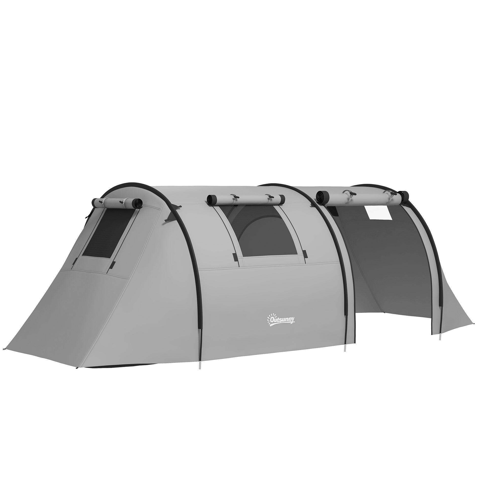 Tenda de campismo 470x220x150 cm cinzento outsunny
