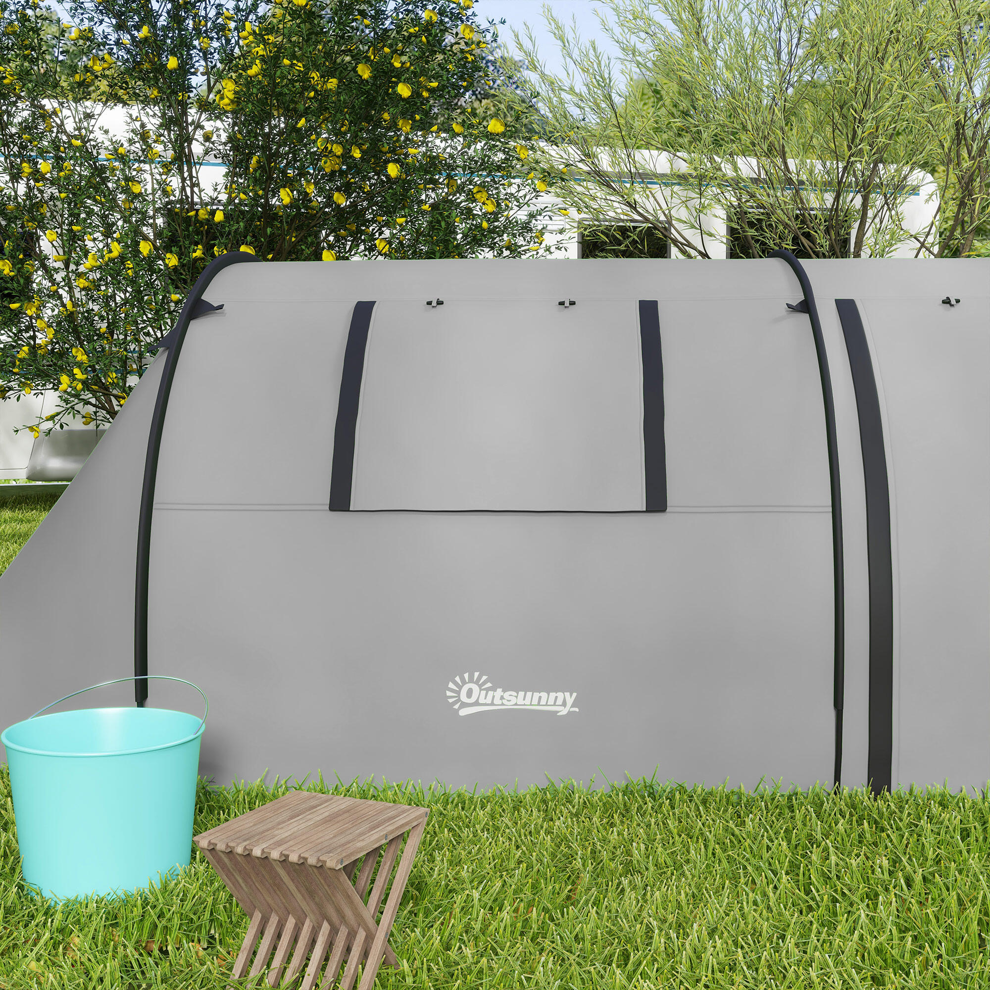Tenda de campismo 470x220x150 cm cinzento Outsunny 5/5