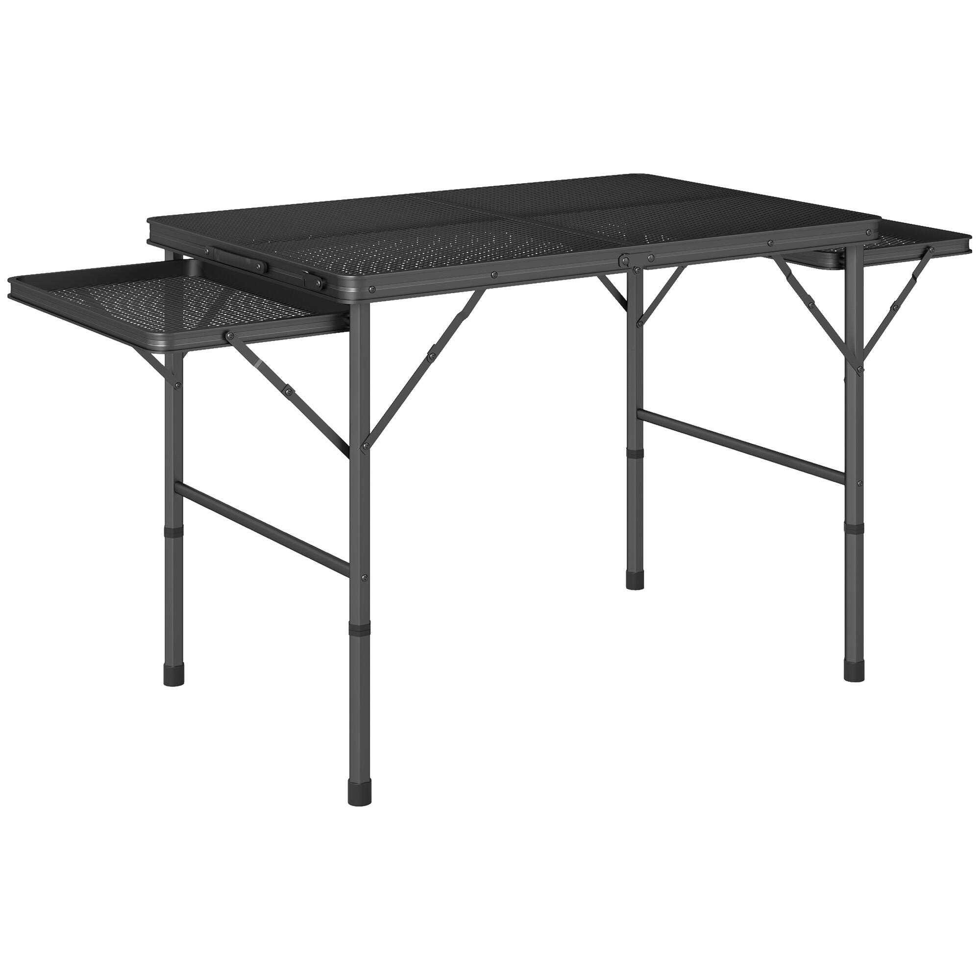 OUTSUNNY Mesa de Camping Outsunny 137x62x67 cm Negro