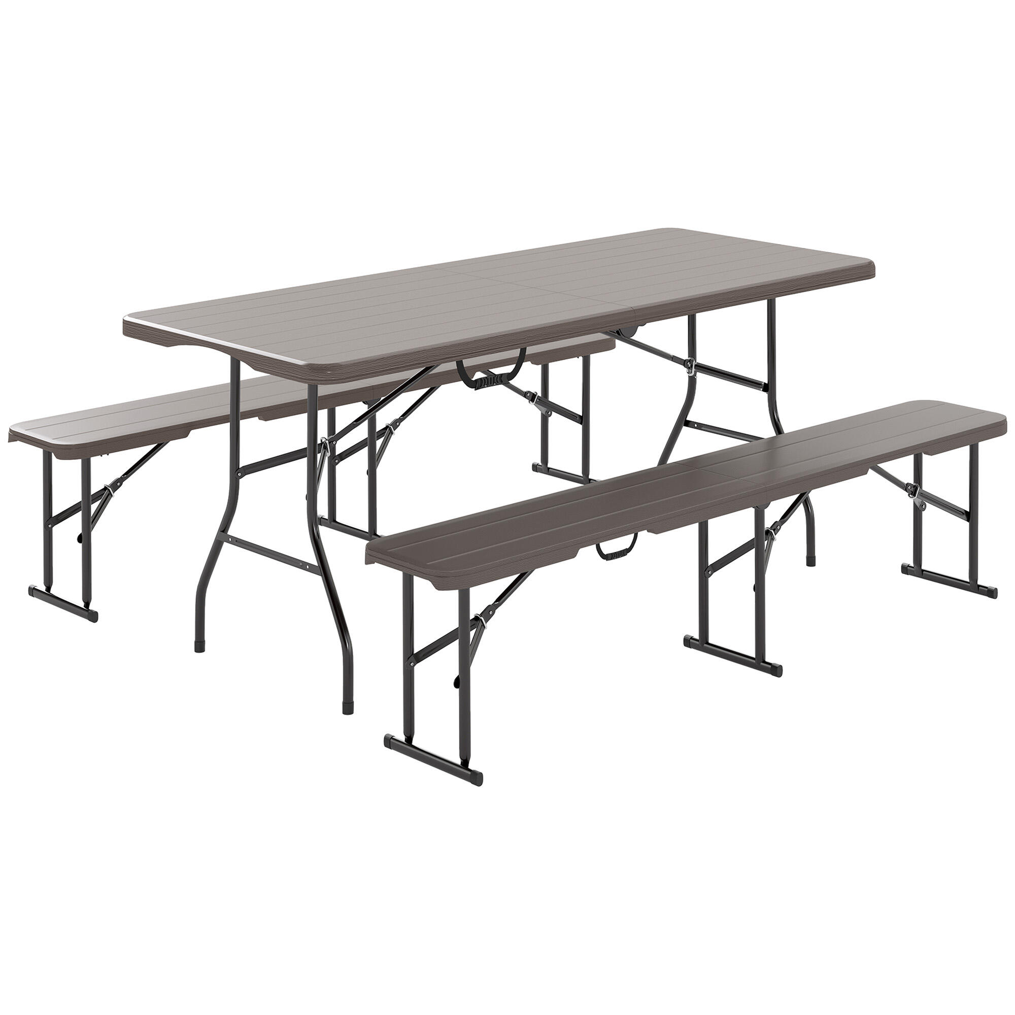 Mesa de campismo 80x74x74 cm marrom outsunny