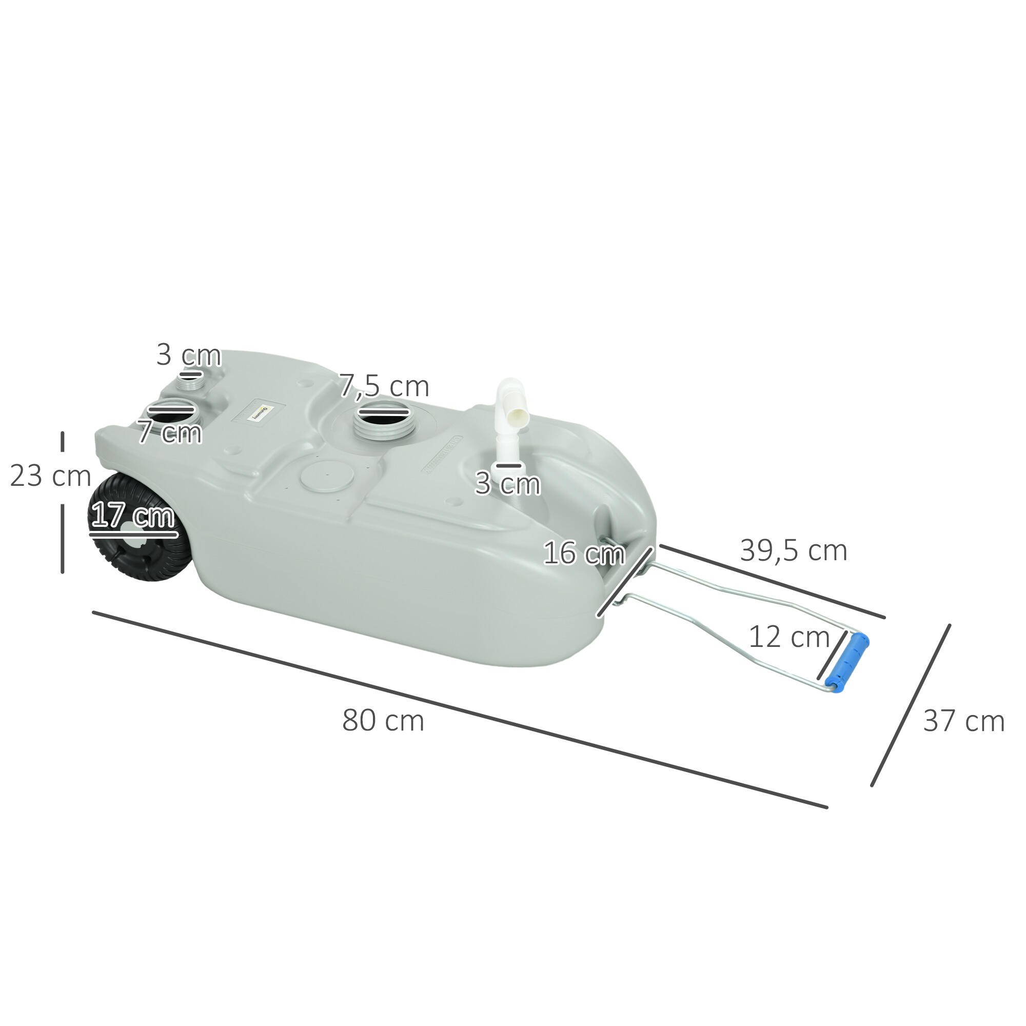 Tanque de Agua Outsunny 37x23x80 cm Gris 3/5
