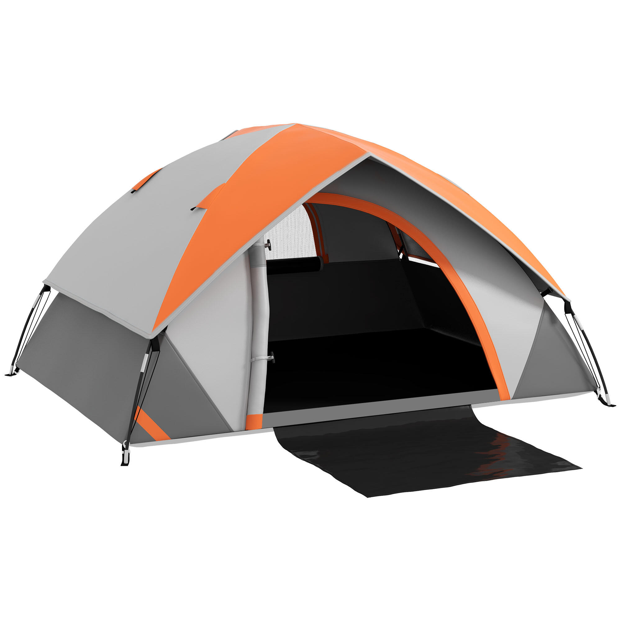 OUTSUNNY Tenda de campismo 210x110x150 cm cinza e laranja Outsunny