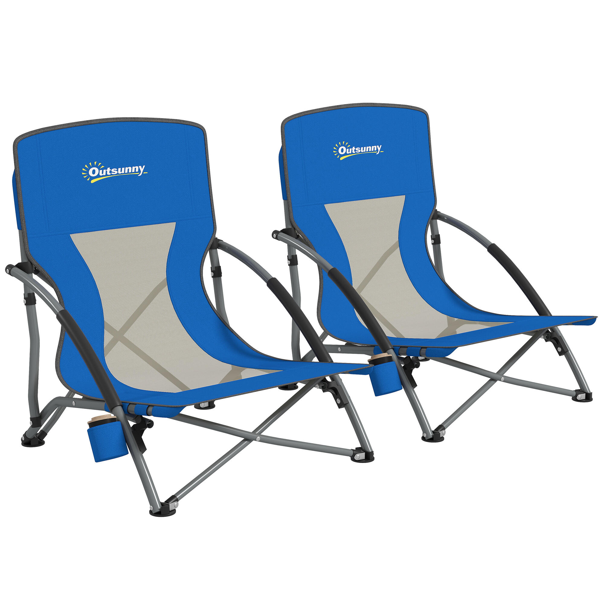 Cadeiras de campismo 58x55x62 cm azul outsunny
