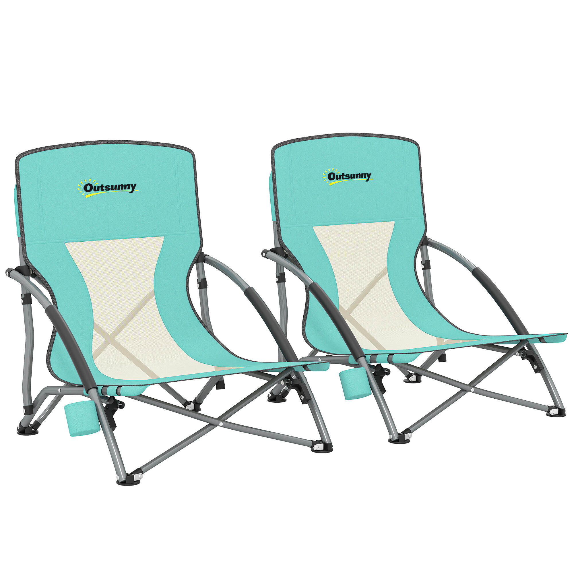 Cadeiras de campismo 58x55x62 cm azul claro outsunny