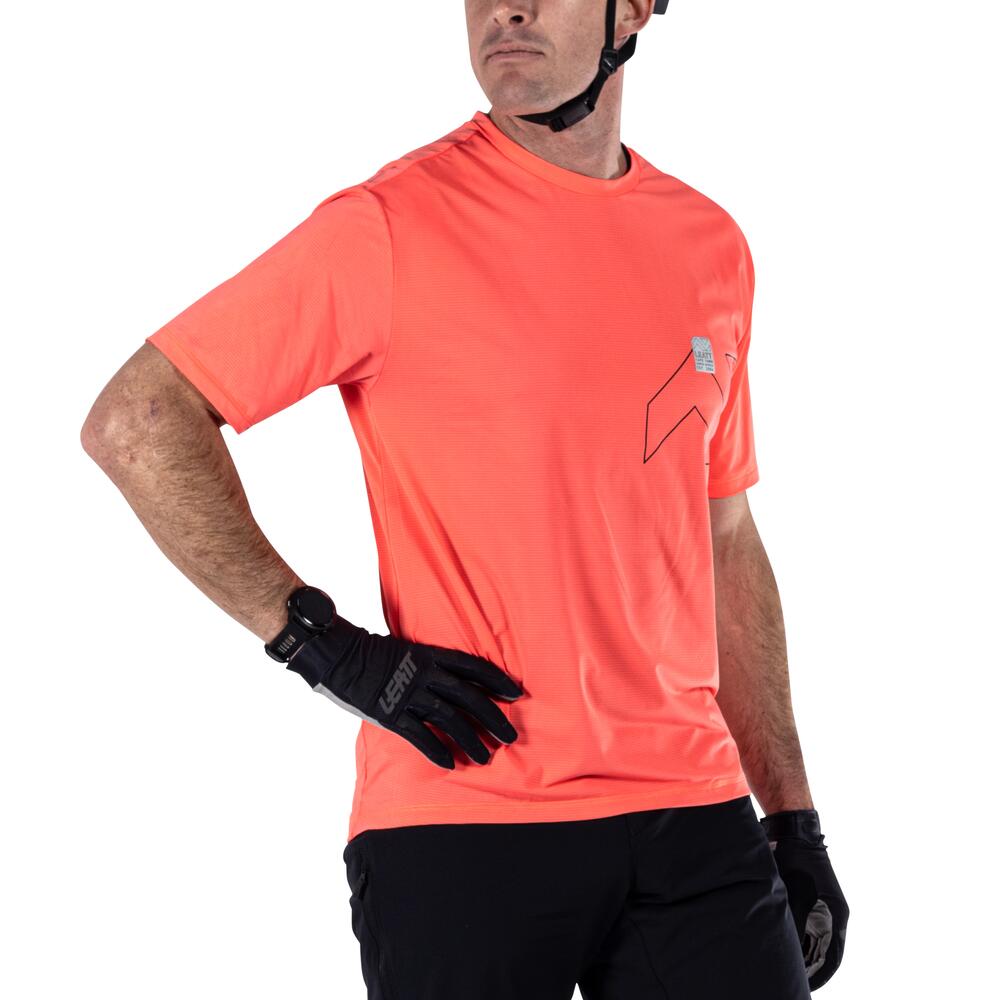Camiseta MTB Trail X-Flow 1.0 elástica y ultraligera rosa para hombre 5/7