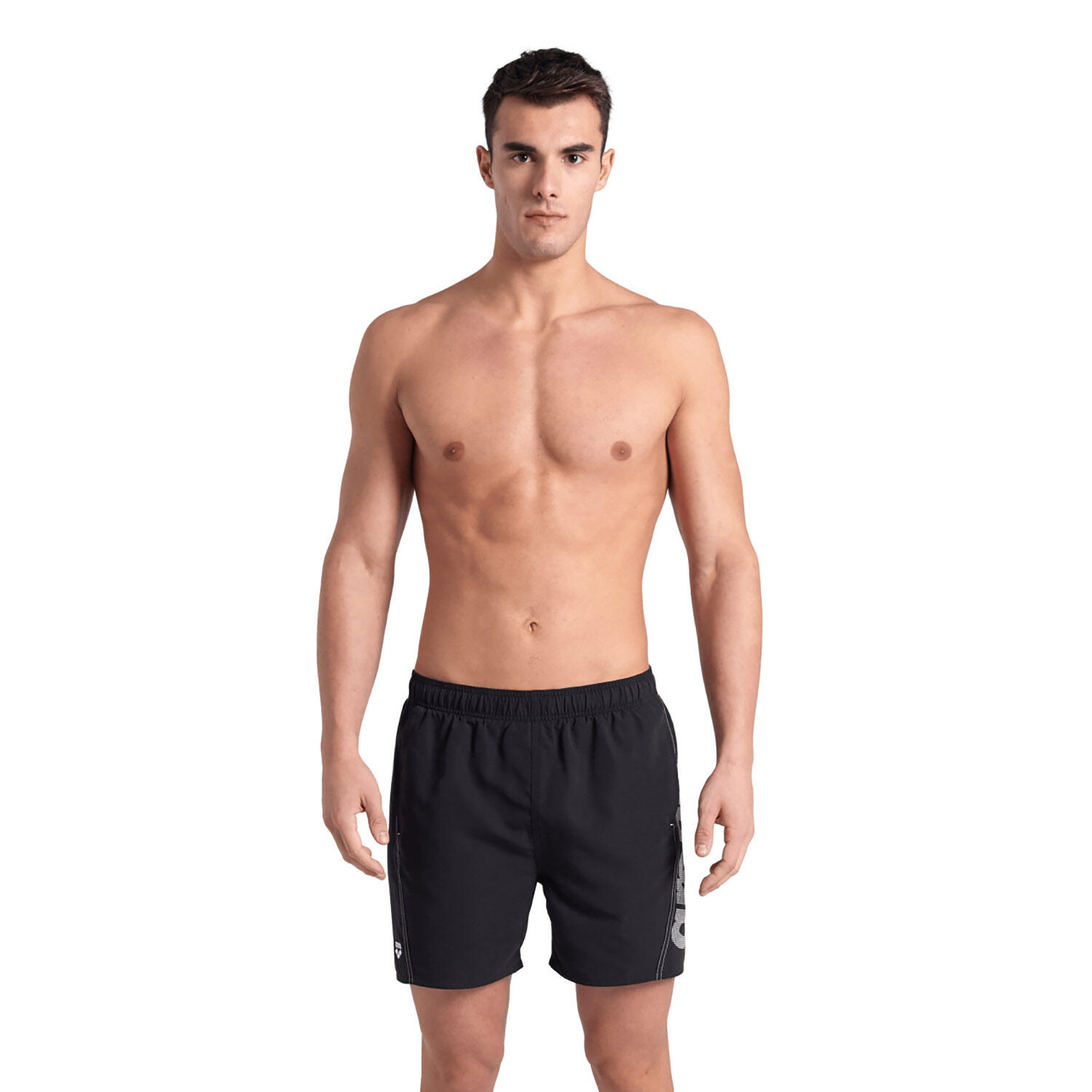 Arena - Shorts De Bain Homme - Fundamentals Logo R - Maillot De Bain 1 Pièce - Blanc|noir - S - Decathlon