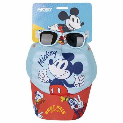 Set di berretto e occhiali da sole Mickey Mouse Azzurro