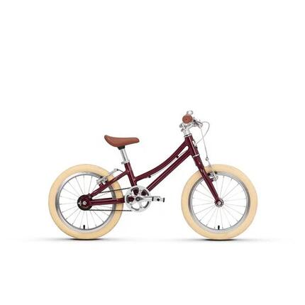 Vélo enfant 16" Dark Red aluminium, courroie Gates, selle réglable