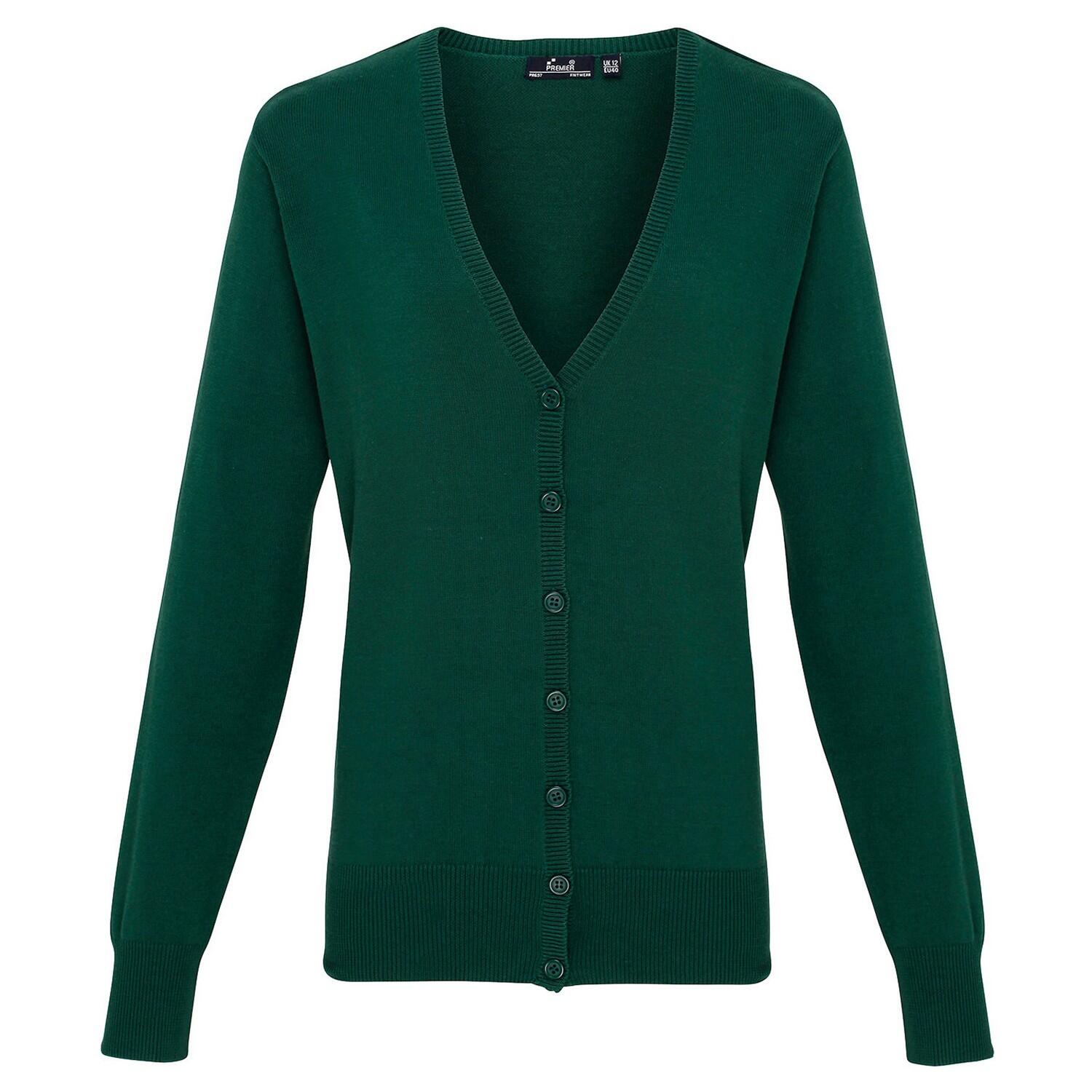 Premier Womens/Ladies Cotton Acrylic V Neck Cardigan