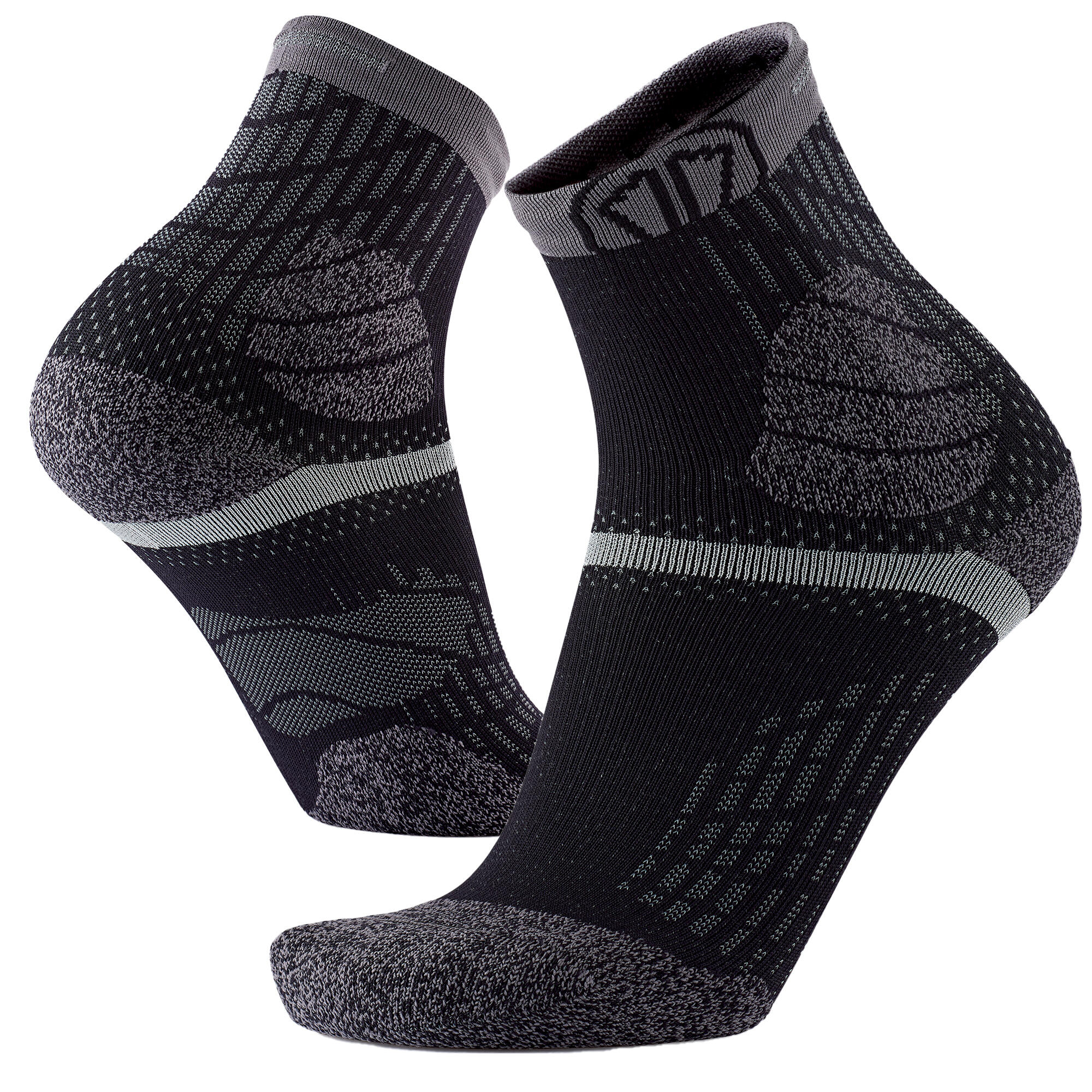 Sidas - Chaussettes De Trail Running Avec Renforts Cheville Et Orteil - Trail Protect - Chaussettes - Gris|noir - 43/46 - Decathlon