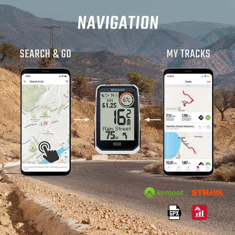 COMPTEUR GPS VÉLO ROX 4.0 ENDURANCE BLANC
