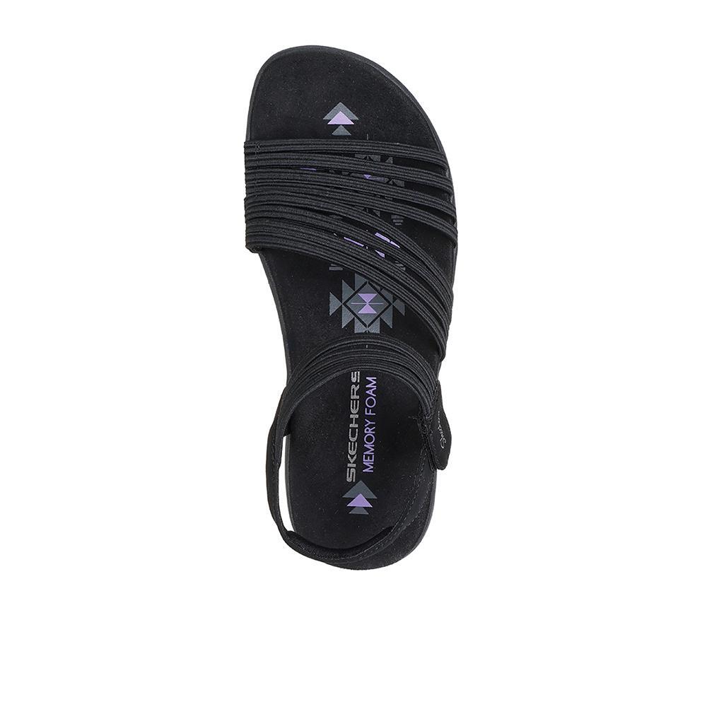Sandalias Skechers Mujer Reggae Slim - Coffee Run Negras 3/4