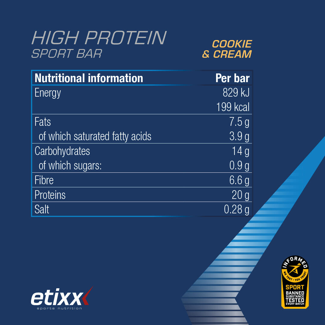 Etixx High Protein Sport Bar Cookie & Cream 12x55g 6/6