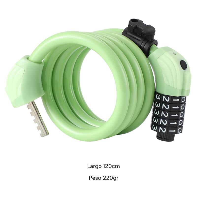 Candado Combinación Zwheel 120 cm Verde Lima 2/7
