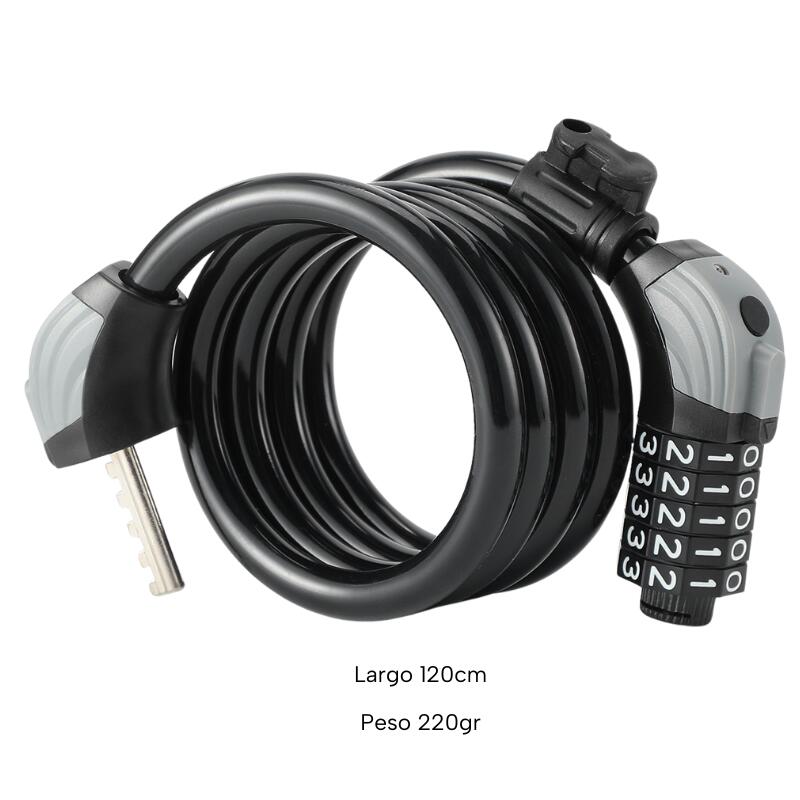 Candado Combinación Zwheel 120 cm Negro 2/7