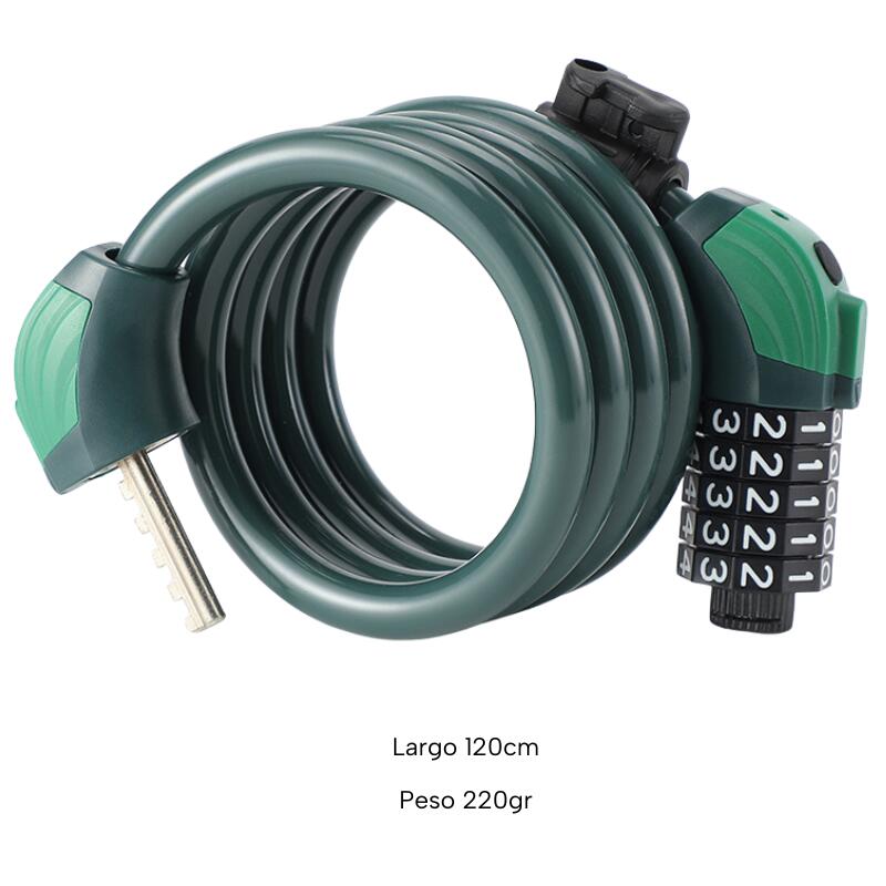 Candado Combinación Zwheel 120 cm Verde Vidrio 2/7