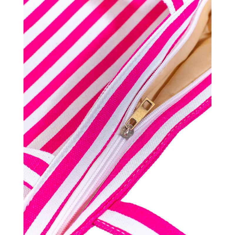 SAC DE PROMENADE – RAYURES ROSE