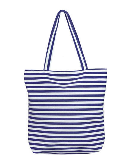 BORSA DA PASSEGGIO A RIGHE BLU MARINO