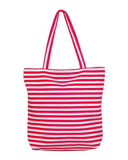 BORSA DA PASSEGGIO A RIGHE ROSSE