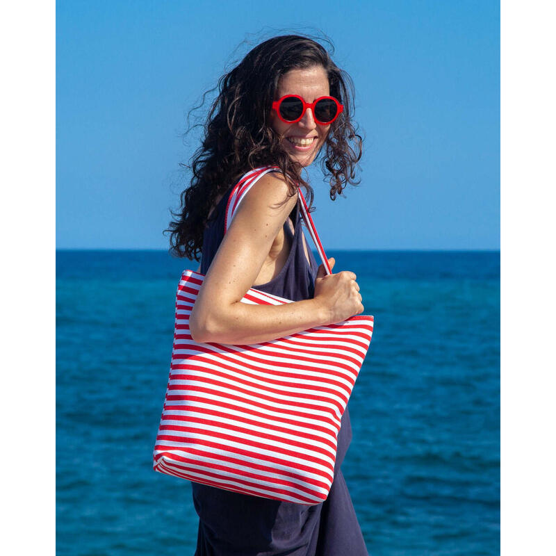 SAC DE PROMENADE – RAYURES ROUGE
