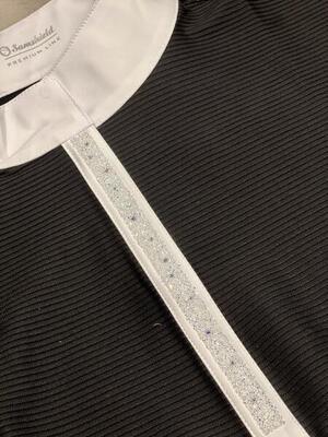 Samshield julia crystal leaf long sleeve women shirt texturized blauw -