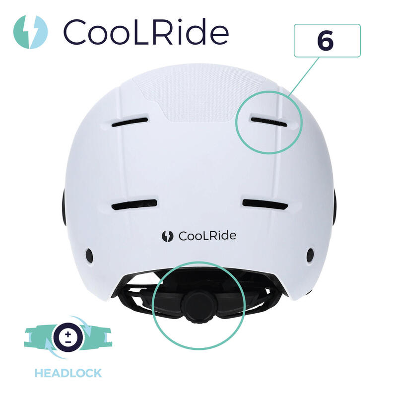 Casque Urbain Trendy Blanc avec Visière et Headlock 55-58cm