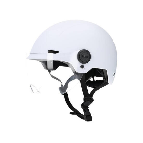 Casque Urbain Trendy Blanc avec Visière et Headlock 55-58cm