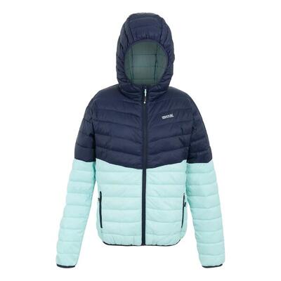 Dames hillpack iv gewatteerde dunne lichtgewicht waterdichte jas (marine/icy