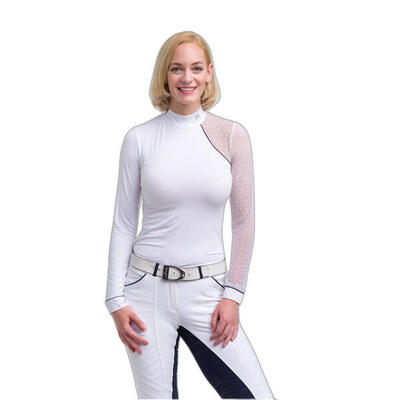 Reitturnier-Polo Langarm Damen Cavalliera Modern