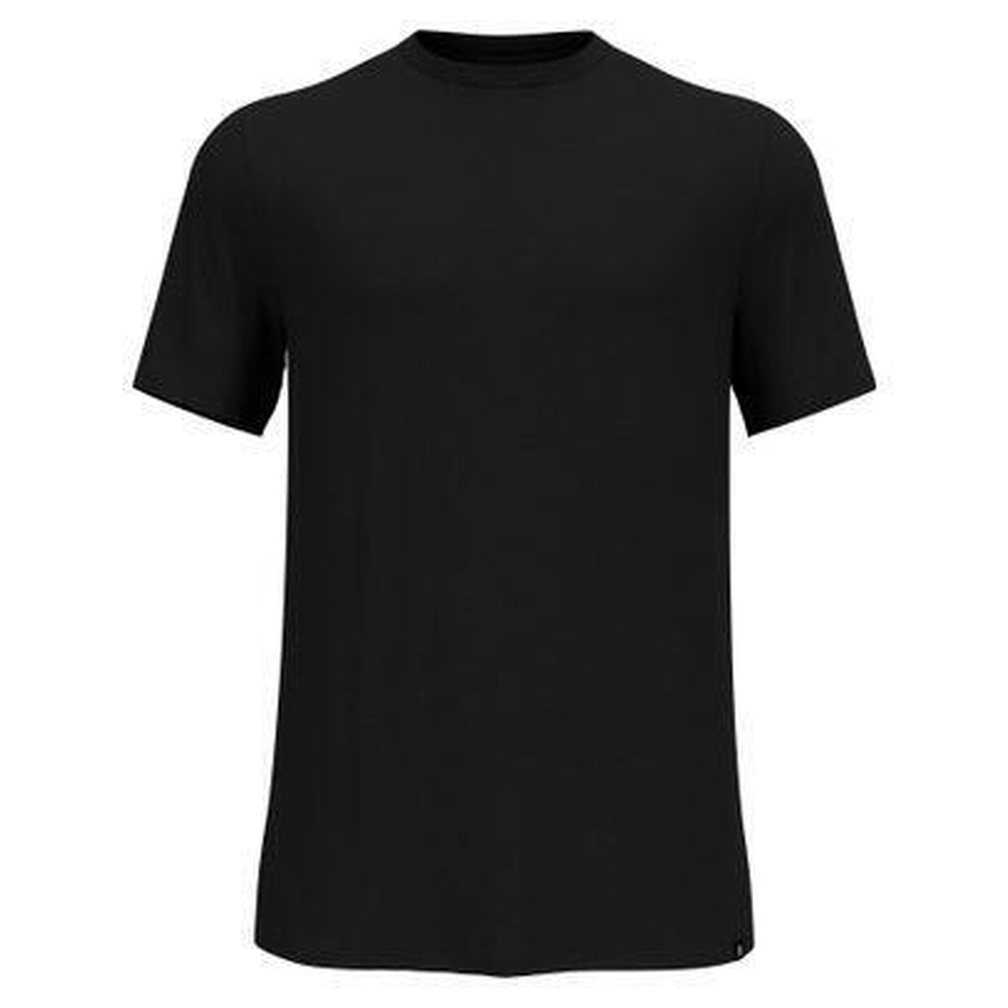 Odlo - T-shirt Technique Manches Courtes Odlo Merino Tencel Plain Noir - T-shirt Manches Courtes - Noir - Decathlon
