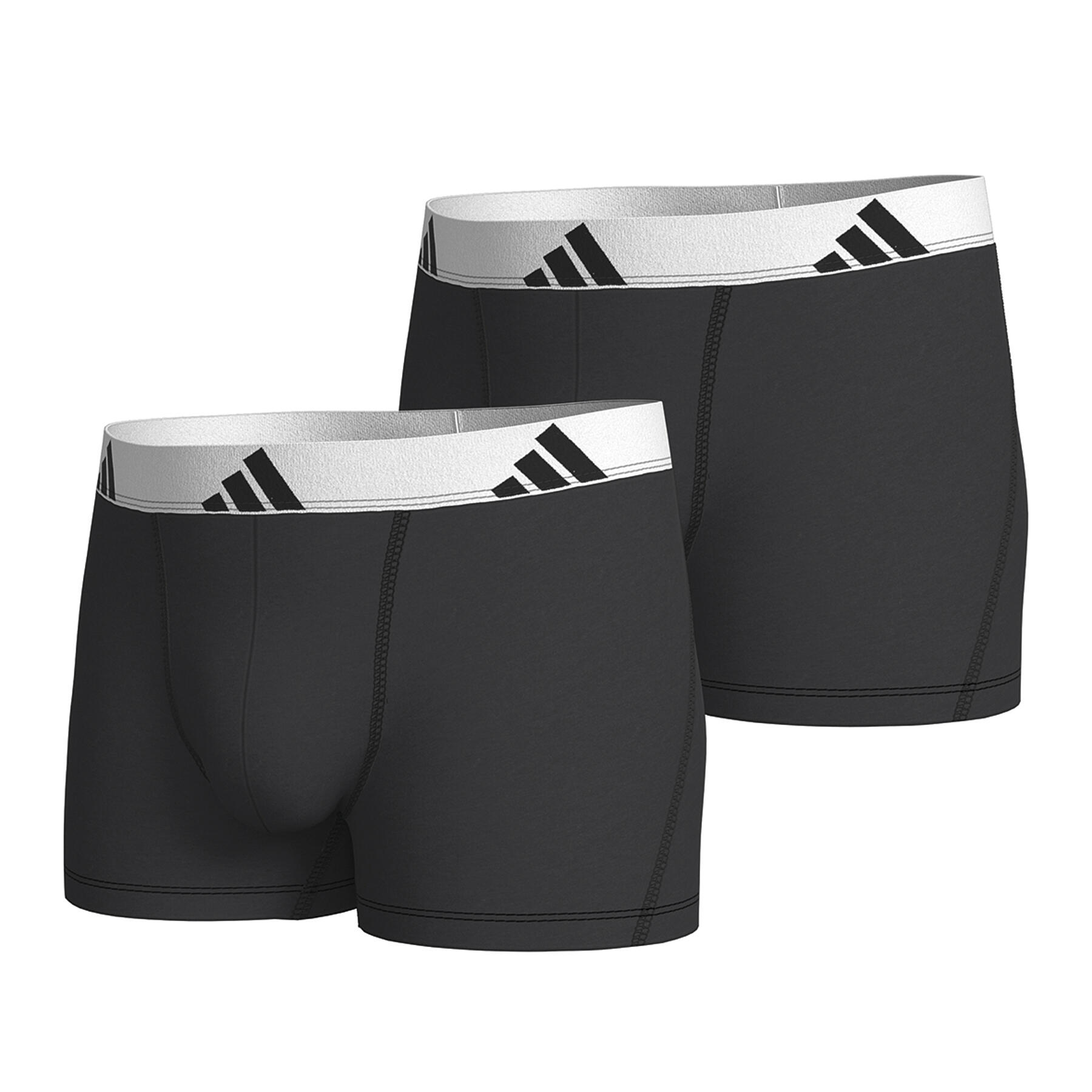 Adidas - Lot De 2 Boxers Homme Active Flex Cotton - Caleçon - Marron|noir|vert - 40 M - Decathlon