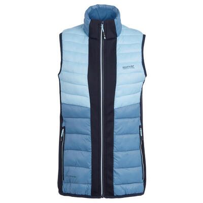 Dames leedre bodywarmer (marine/koronetblauw)