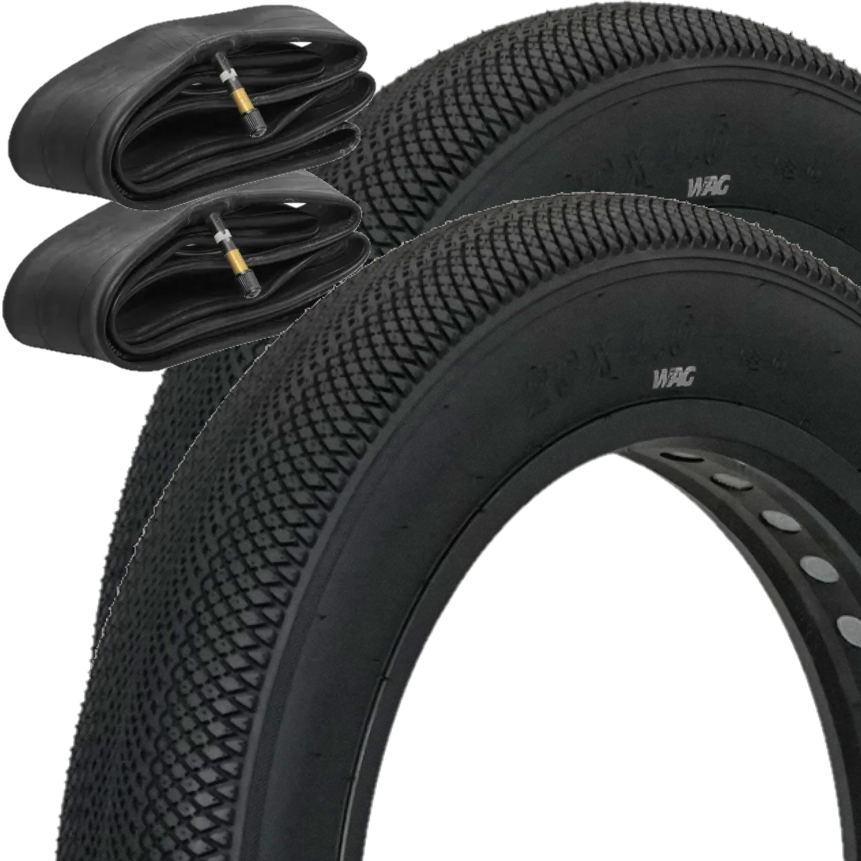 Par (2 unidades) pneu ciclismo fat smooth - 20 x 4,00 com câmara de ar - 20 x 3,