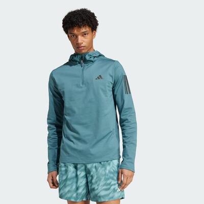 Own the run winterized hoodie met halve rits