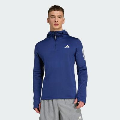 Own the run winterized hoodie met halve rits