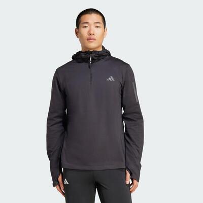 Own the run winterized hoodie met halflange rits
