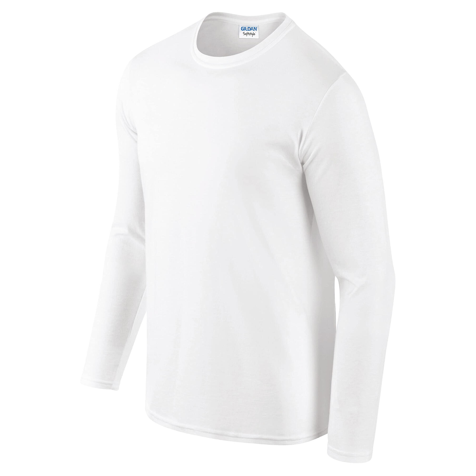 Tshirt Uni Manches Longues SOFTSTYLE Adulte (Blanc) 3/3