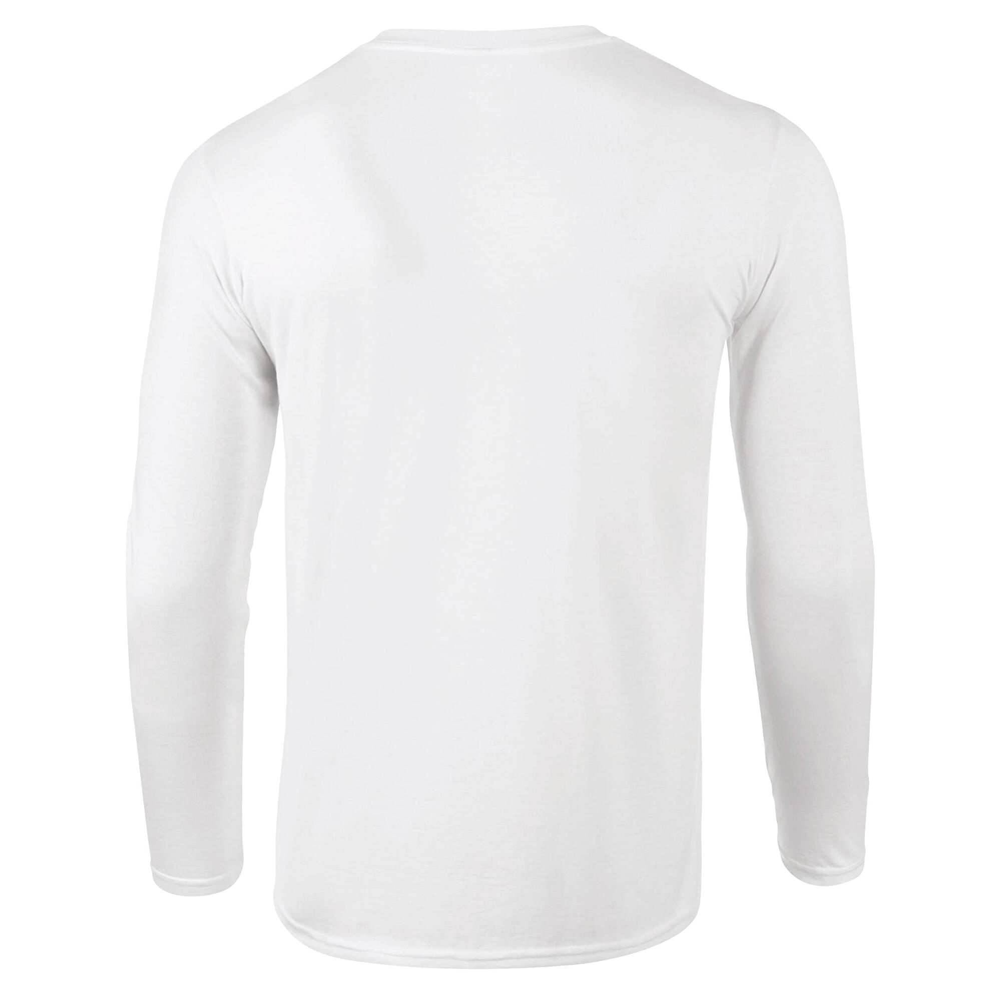 Tshirt Uni Manches Longues SOFTSTYLE Adulte (Blanc) 2/3
