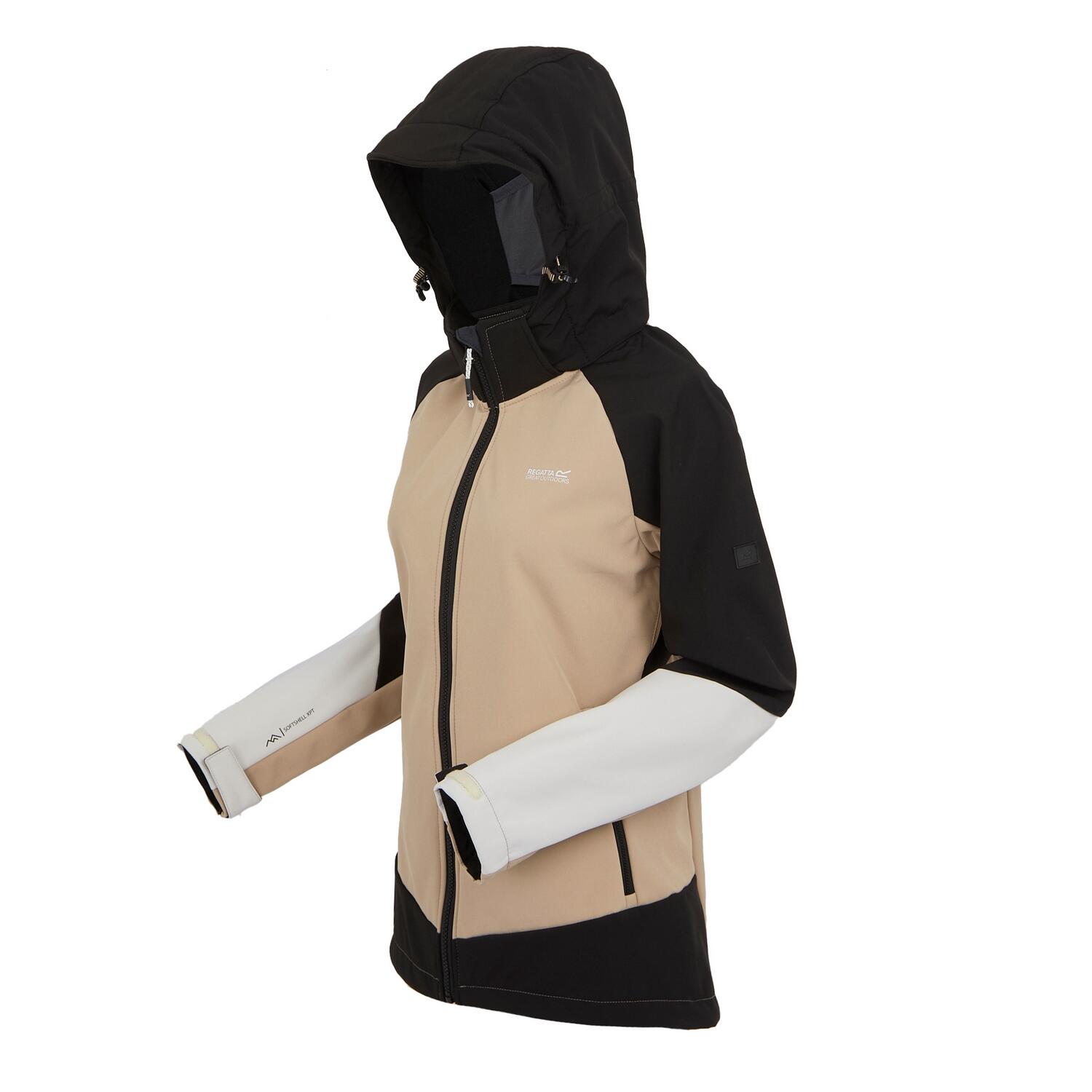 Dames Desoto X Soft Shell Jas (Zwart/Warme taupe) 3/5