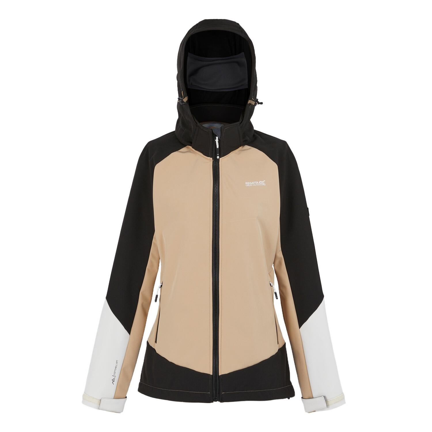 REGATTA Dames Desoto X Soft Shell Jas (Zwart/Warme taupe)