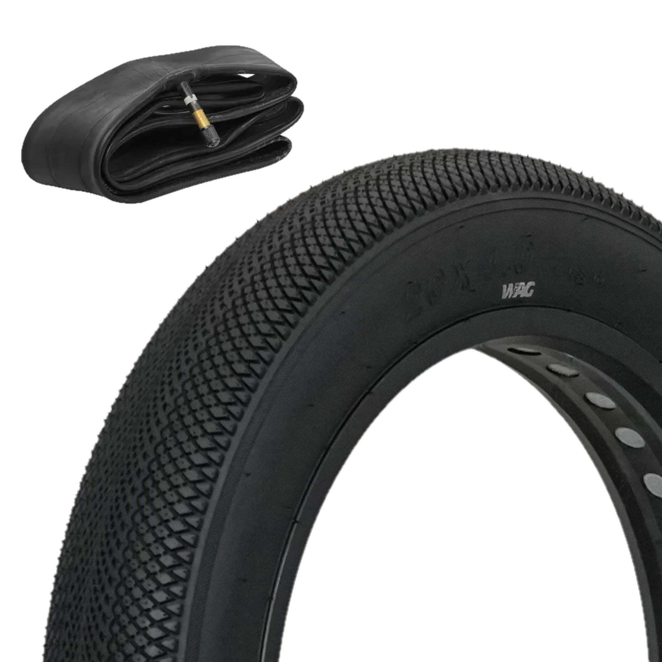 WAG Pneu Ciclismo FAT SMOOTH - 20 x 4,00 com Câmara de Ar - 20 x 3,50/4,00 Válvula A