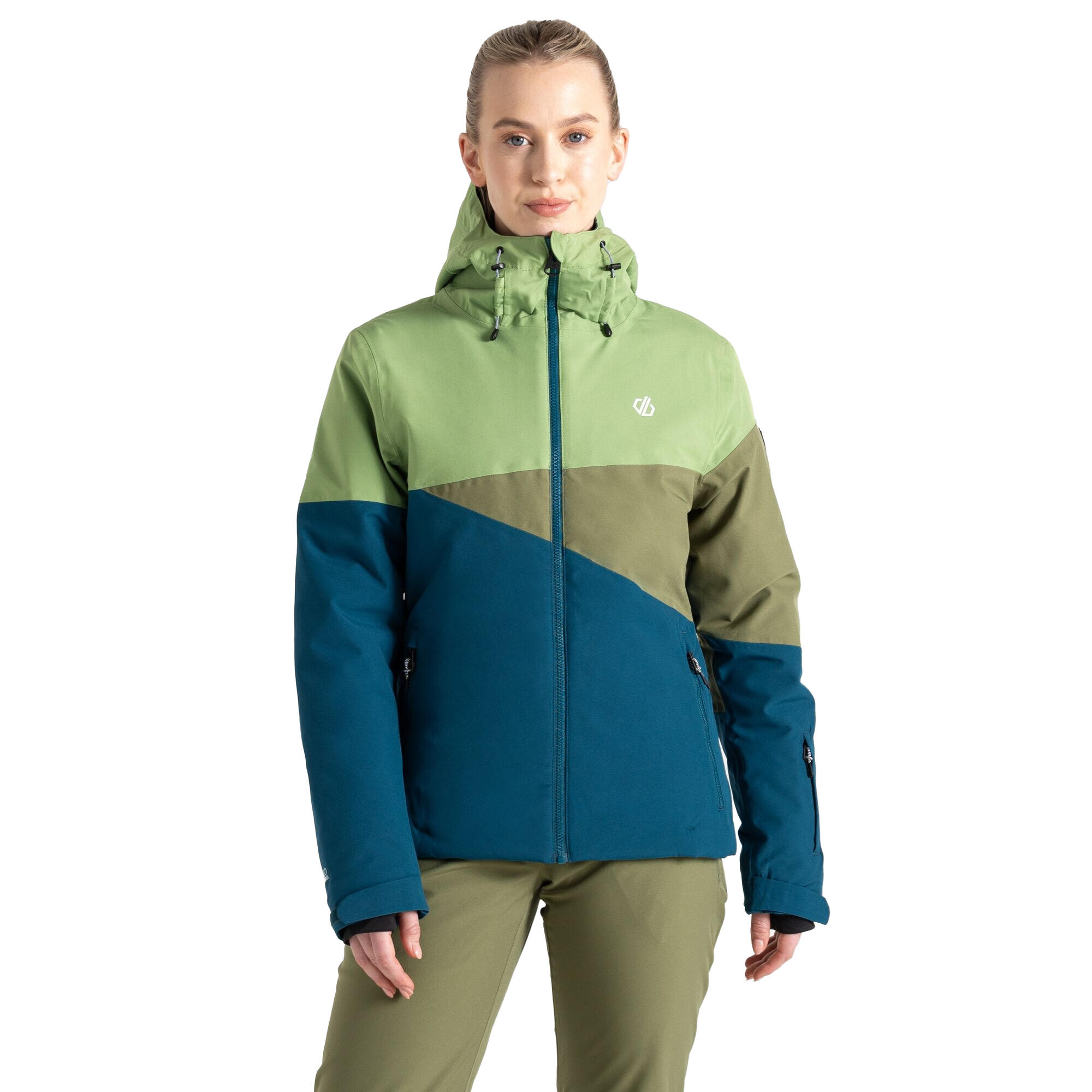 Blouson De Ski ICE Femme (Vert Piquant / Bleu Marocain) 4/5