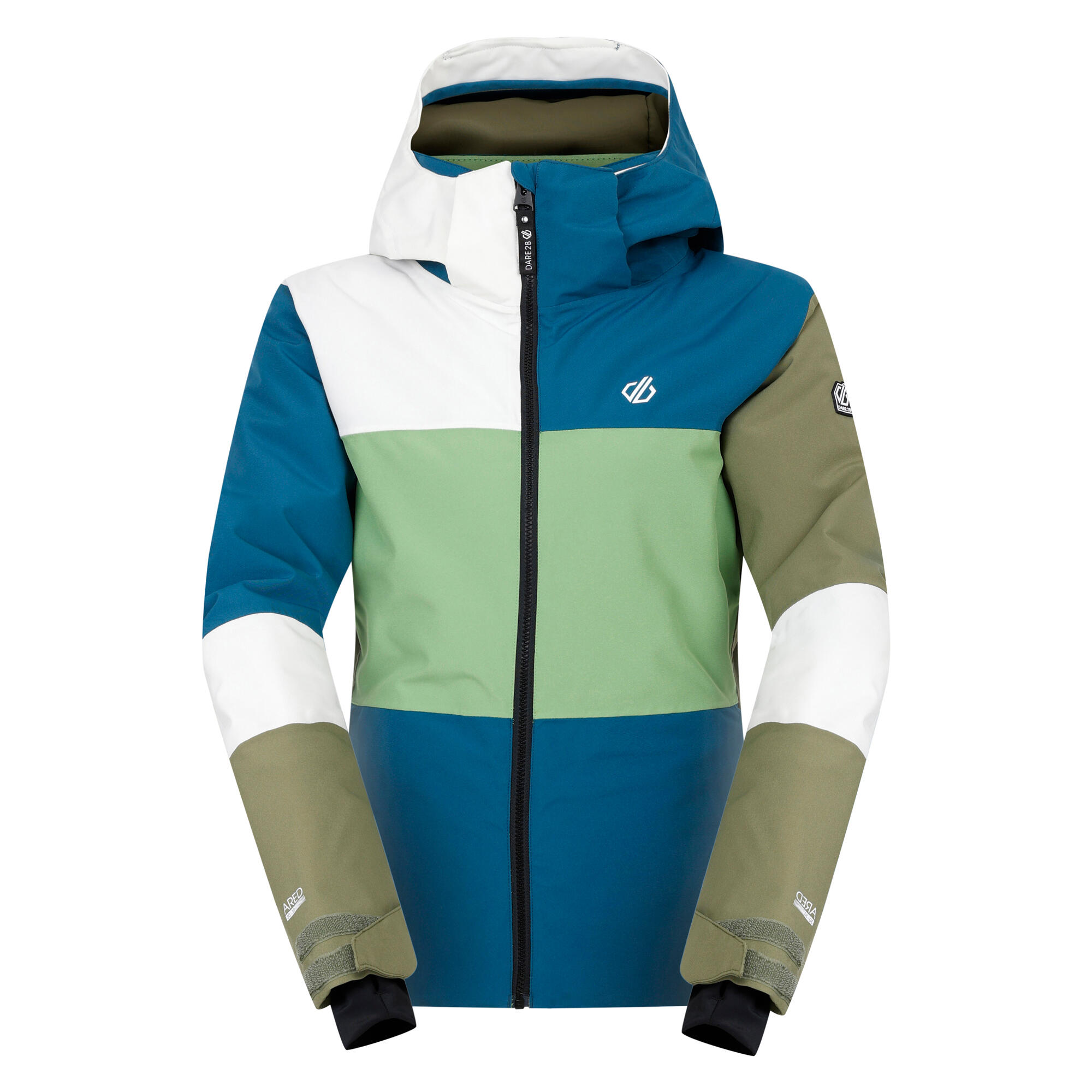 Dare 2b - Blouson De Ski Motif/style À Bande Femme (bleu Marocain / Vert Piquant) - Veste - Bleu|vert - 36 Xs - Decathlon