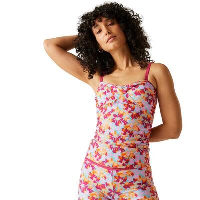 Dames aceana iii gebloemd zomertanktopje (roze)